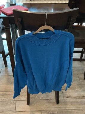 Classic Women's Crewneck Sweater in Bright Blue